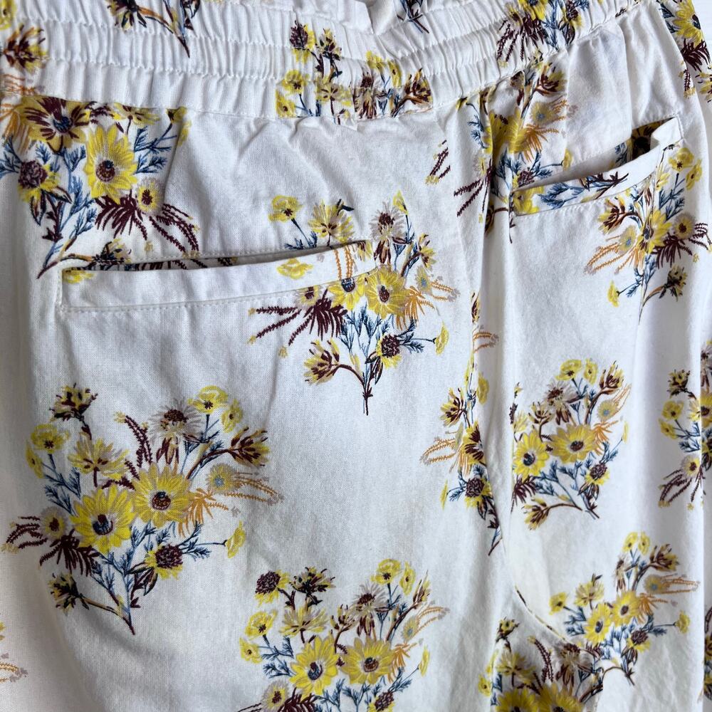 Happy X Nature 100% Cotton Wide Leg Relaxed Off White with Floral Print W's Med. - Picture 6 of 13